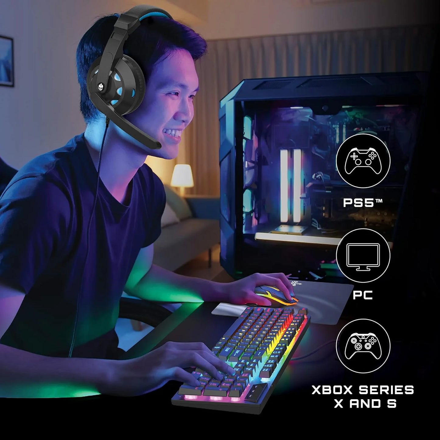 GAMEPUNK Professional 4-Piece Gaming PC Accessories Set: Mouse, Mousepad, Keyboard, and Headset